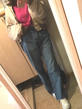 「MOUSSY（マウジー）のHAND DOWN Remake BZ（ブルゾン）」を使った、RIさん（レディース・161cm）の冬コーディネート