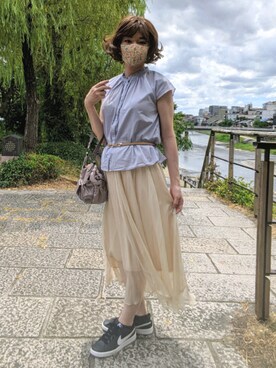 スニーカーを使った シフォンスカート の人気ファッションコーディネート 身長 171cm 180cm Wear