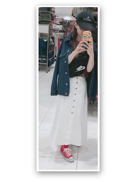 「GRL（グレイル）のアイテム（デニムジャケット）」を使った、TOMOKAさん（レディース・156cm）の夏コーディネート