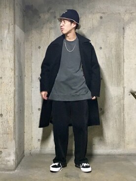 「JUNRED（ジュンレッド）のアイテム（その他アウター）」を使った、中村さん（メンズ・175cm）の秋コーディネート