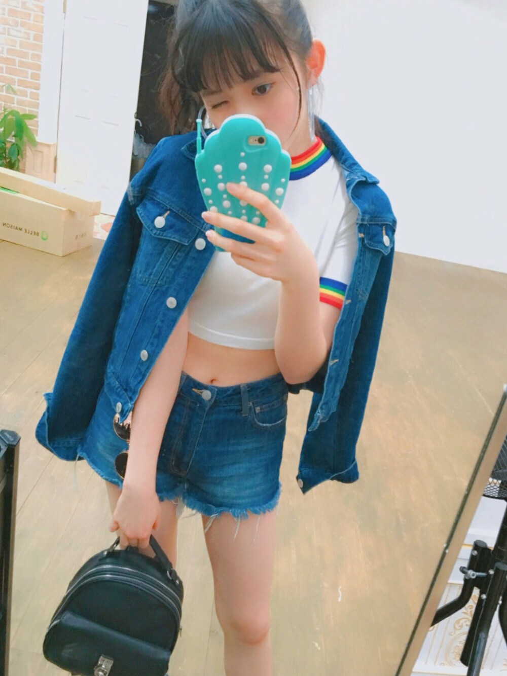 「honey mi honey、UNIF」｜「UNIFのアイテム（トップス、ホワイト系）」を使った、みみさん（レディース・165cm）の夏コーディネートの1枚目の写真