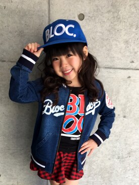 「BLOC（ブロック）のアイテム（ジャケット/アウター）」を使った、しょこらさん（キッズ・110cm）の冬コーディネート