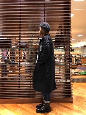 「HYSTERIC GLAMOUR（ヒステリックグラマー）のアイテム（ステンカラーコート）」を使った、sakataさん（レディース・159cm）の冬コーディネート
