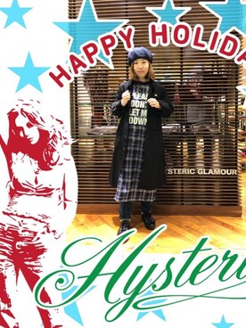 「HYSTERIC GLAMOUR（ヒステリックグラマー）のアイテム（ステンカラーコート）」を使った、sakataさん（レディース・159cm）の冬コーディネート