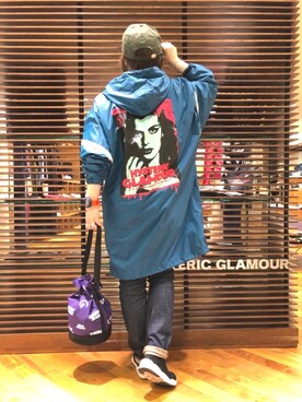 「コラボレーション」｜「アイテム（ナイロンジャケット）」を使った、sakataさん（レディース・159cm）の春コーディネート