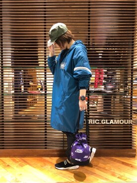 「コラボレーション」｜「アイテム（ナイロンジャケット）」を使った、sakataさん（レディース・159cm）の春コーディネート
