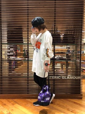 「G-SHOCK」｜「アイテム（キャスケット）」を使った、sakataさん（レディース・159cm）の春コーディネート