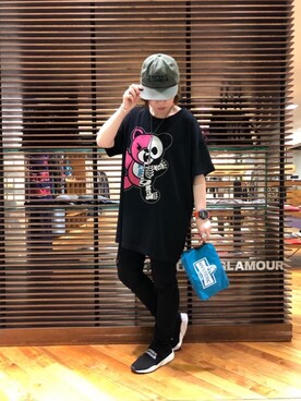 「ビックＴシャツ」｜「アイテム（財布/小物）」を使った、sakataさん（レディース・159cm）の夏コーディネート