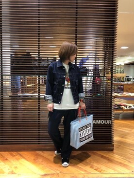 「G-SHOCK」｜「アイテム（デニムジャケット）」を使った、sakataさん（レディース・159cm）の夏コーディネート