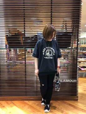 「コラボレーション」｜「アイテム（雑貨/ホビー）」を使った、sakataさん（レディース・159cm）の夏コーディネート