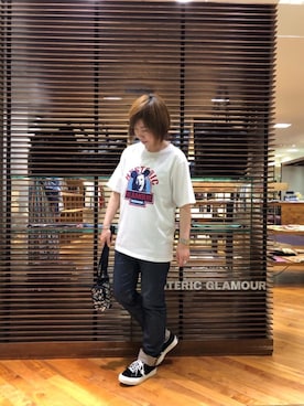 「コラボレーション」｜「アイテム（雑貨/ホビー）」を使った、sakataさん（レディース・159cm）の夏コーディネート