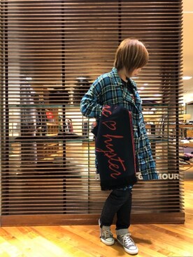 「長袖シャツ」｜「アイテム（財布/小物）」を使った、sakataさん（レディース・159cm）の秋コーディネート