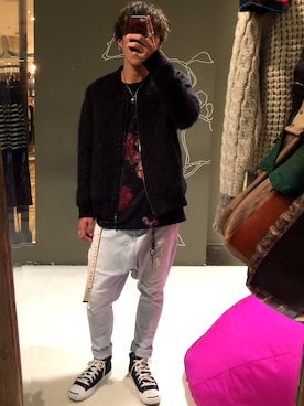 「SHAREEF（シャリーフ）のアイテム（ブルゾン）」を使った、ナオユキさん（メンズ・169cm）の秋コーディネート