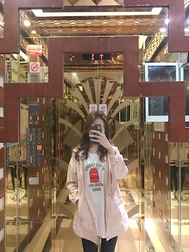 「無（ム）のアイテム（モッズコート）」を使った、babemuiさん（レディース・160cm）の秋コーディネート