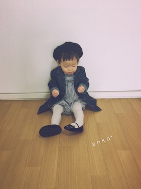 「おめかしコーデ」｜「アイテム（オールインワン・サロペット）」を使った、ａｎｋｏ*さん（キッズ・70cm）の冬コーディネート