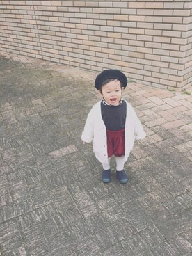 「koreaのアイテム（トップス、ブラック系）」を使った、ａｎｋｏ*さん（キッズ・80cm）の冬コーディネート