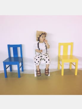 「GLOBAL WORK（グローバルワーク）のアイテム（トップス、ホワイト系）」を使った、ａｎｋｏ*さん（キッズ・80cm）の春コーディネート