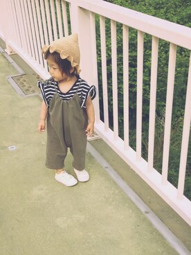 「Birthday（バースデイ）のアイテム（トップス、ブルー系）」を使った、ａｎｋｏ*さん（キッズ・80cm）の夏コーディネート