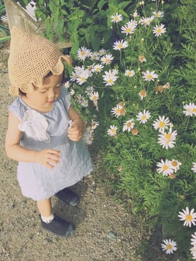 「Birthday（バースデイ）のアイテム（トップス、ブルー系）」を使った、ａｎｋｏ*さん（キッズ・80cm）の夏コーディネート