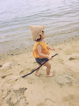 「Birthday（バースデイ）のアイテム（トップス、イエロー系）」を使った、ａｎｋｏ*さん（キッズ・80cm）の夏コーディネート