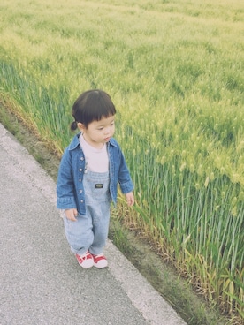 「Birthday（バースデイ）のアイテム（シューズ、レッド系）」を使った、ａｎｋｏ*さん（キッズ・80cm）の春コーディネート