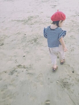 「Birthday（バースデイ）のアイテム（トップス、ブルー系）」を使った、ａｎｋｏ*さん（キッズ・80cm）の夏コーディネート