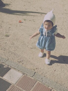 「babyGAP（babyGAP）のアイテム（オールインワン・サロペット、ブルー系）」を使った、ａｎｋｏ*さん（キッズ・80cm）の秋コーディネート