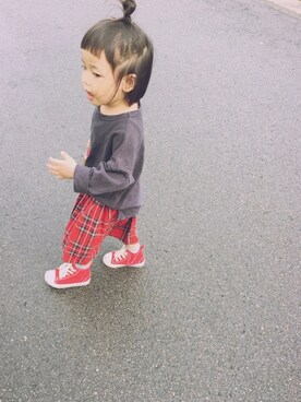 「koreaのアイテム（トップス、ブラック系）」を使った、ａｎｋｏ*さん（キッズ・80cm）の秋コーディネート