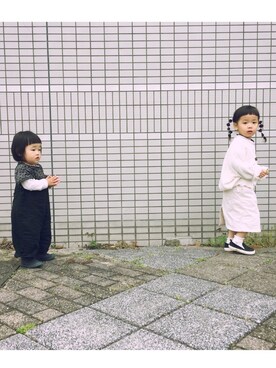 「アイテム（スカート）」を使った、ａｎｋｏ*さん（キッズ・80cm）の春コーディネート