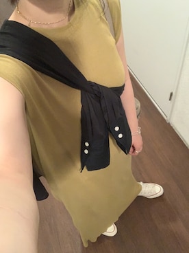 「PLUIE（プリュイ）のアイテム（ネックレス）」を使った、kaoryさん（レディース・157cm）の夏コーディネート