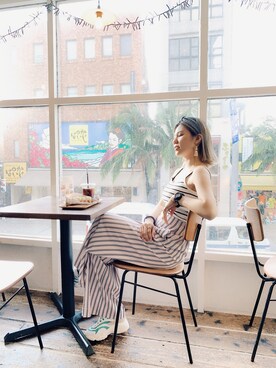 「Le Melange（ル・メランジュ）のアイテム」を使った、Kiwiさん（レディース・160cm）の夏コーディネート