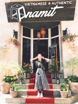 「Le Melange（ル・メランジュ）のアイテム」を使った、Kiwiさん（レディース・160cm）の夏コーディネート