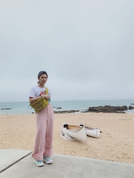 「Le Melange（ル・メランジュ）のアイテム」を使った、Kiwiさん（レディース・159cm）の夏コーディネート