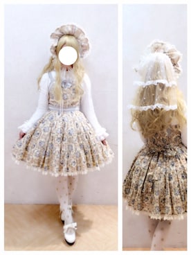 「バラ柄」｜「アイテム（ワンピース/ドレス）」を使った、みーさん（レディース・154cm）の春コーディネート