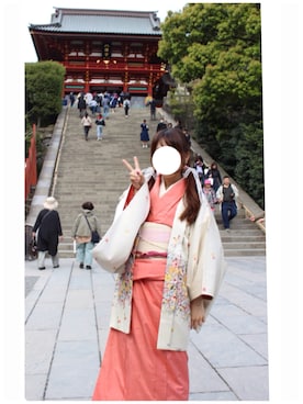 「ツインテール」｜「アイテム（浴衣）」を使った、みーさん（レディース・154cm）の春コーディネート