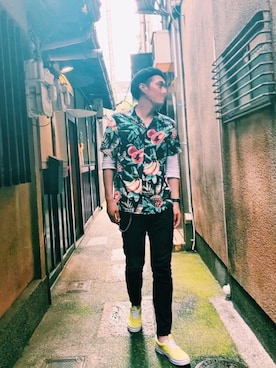 「BEAMS（ビームス）のアイテム（ハンチング/ベレー帽）」を使った、Papasさん（メンズ・176cm）の春コーディネート