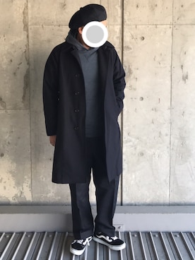 「アイテム（ステンカラーコート）」を使った、ピロシさん（メンズ・175cm・30代）の春コーディネート