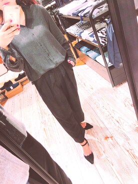 「TAKA-Q（タカキュー）のアイテム（パンツ）」を使った、TAMAMI さん（レディース・153cm）の秋コーディネート