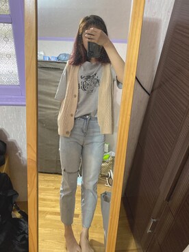 「NOのアイテム（トップス）」を使った、車干さん（レディース・162cm）の春コーディネート