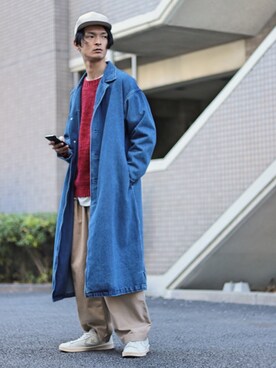 「Steven Alan（スティーブンアラン）のアイテム（キャップ）」を使った、KURE.さん（メンズ・174cm）の冬コーディネート