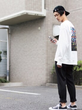 「JUNRED（ジュンレッド）のアイテム（キャップ）」を使った、KURE.さん（メンズ・174cm）の春コーディネート