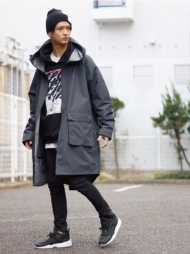 「PUMA」｜「アイテム（モッズコート）」を使った、KURE.さん（メンズ・174cm）の春コーディネート