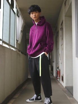 「シャギー」｜「アイテム（その他）」を使った、KURE.さん（メンズ・174cm）の秋コーディネート