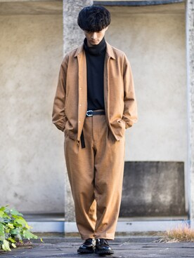 「N.HOOLYWOOD」｜「アイテム（その他アウター）」を使った、KURE.さん（メンズ・174cm）の冬コーディネート