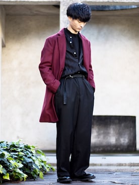 「MARC JACOBS（マークジェイコブス）のアイテム（シューズ）」を使った、KURE.さん（メンズ・174cm）の冬コーディネート
