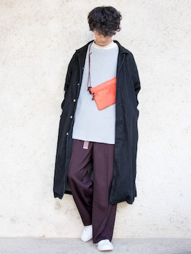 「JUNRED（ジュンレッド）のアイテム（ボディバッグ/ウエストポーチ）」を使った、KURE.さん（メンズ・174cm）の冬コーディネート