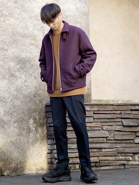 「HOKA（ホカ）のHOKA ONE ONE/ホカ オネ オネ　TOR ULTRA LOW WP/トールウルトラローウォータープルーフ（スニーカー）」を使った、KURE.さん（メンズ・174cm）の冬コーディネート