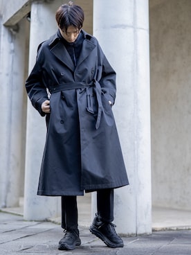 「HOKA（ホカ）のHOKA ONE ONE/ホカ オネ オネ　TOR ULTRA LOW WP/トールウルトラローウォータープルーフ（スニーカー）」を使った、KURE.さん（メンズ・174cm）の冬コーディネート