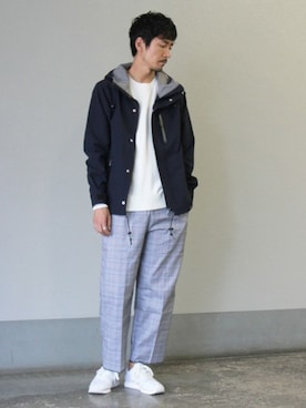 「新作」｜「アイテム（マウンテンパーカー）」を使った、Sasaさん（メンズ・178cm）の夏コーディネート