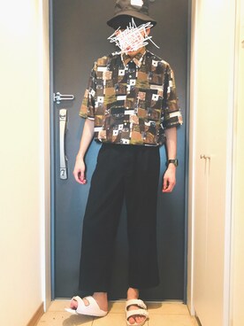 「NANO universe（ナノユニバース）のアイテム（サンダル）」を使った、m.kさん（メンズ・178cm）の夏コーディネート